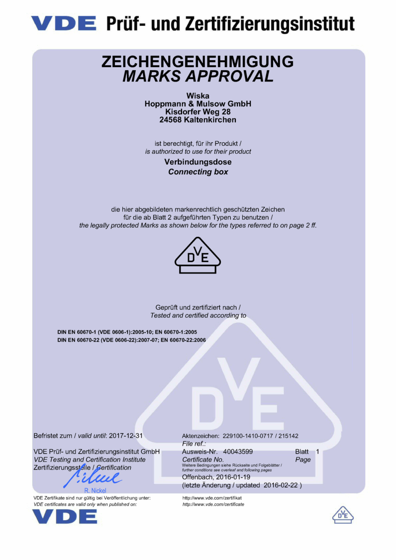 

VDE Prüf  und Zertifizierungsinstitut

