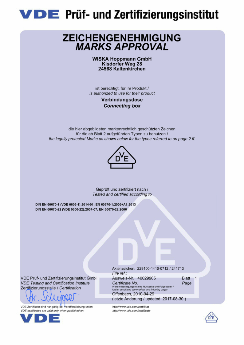 

VDE Prüf  und Zertifizierungsinstitut

