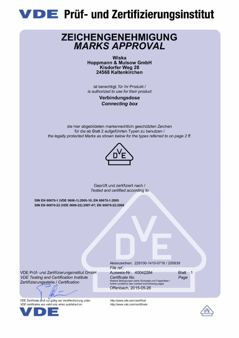 

VDE Prüf  und Zertifizierungsinstitut

