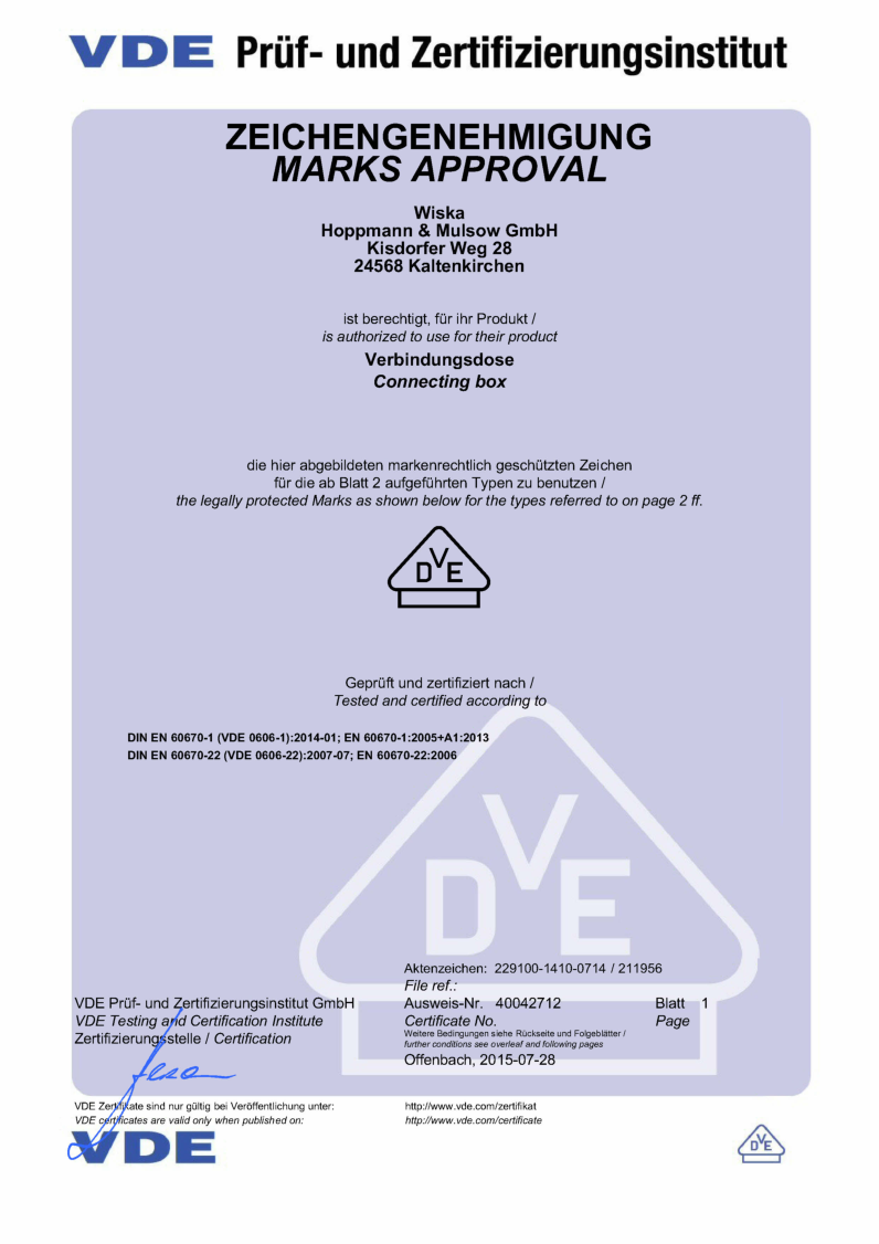 

VDE Prüf  und Zertifizierungsinstitut

