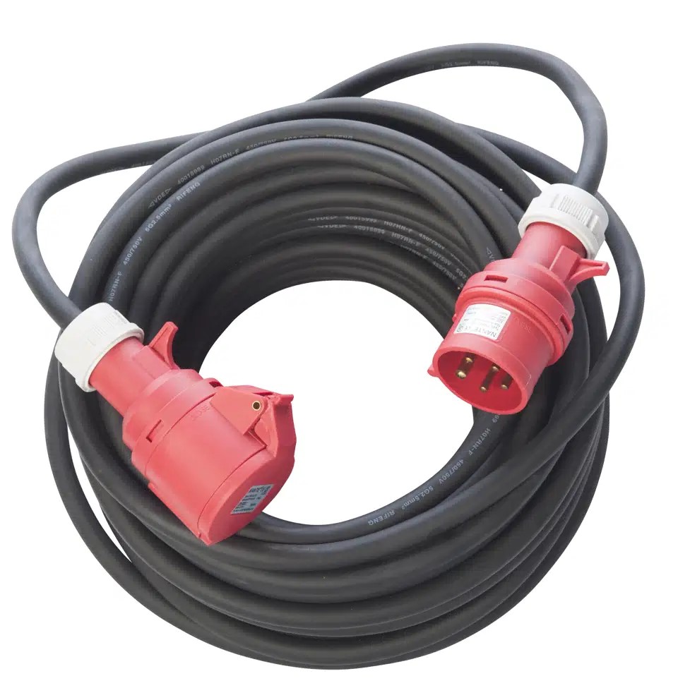 Forlængerkabel CEE m/fasevender 16A/5P/400V/IP44 25 m. 5G1.5mm² H07RN-F.