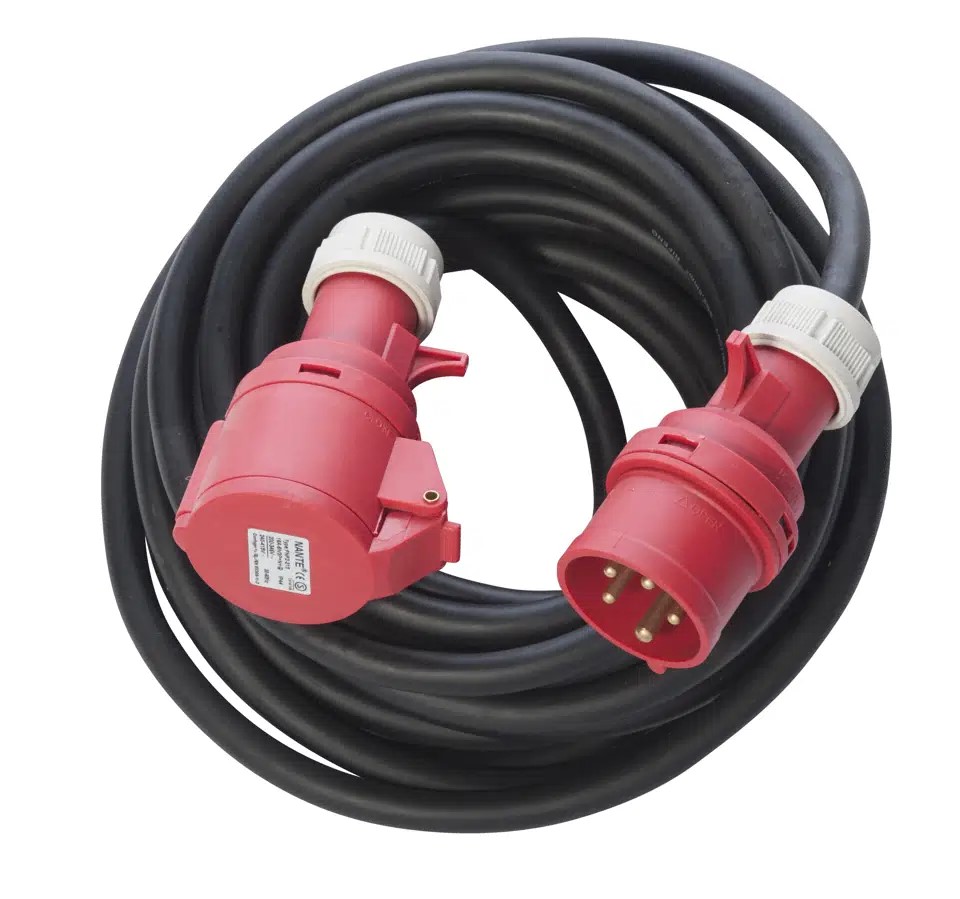 Forlængerkabel CEE m/fasevender 16A/5P/400V/IP44 10 m. 5G2.5mm² H07RN-F.