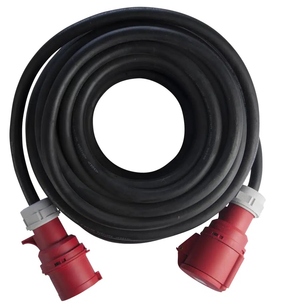 Forlængerkabel CEE 32A/5P/400V/IP44 25 m. 5G6mm² H07RN-F.