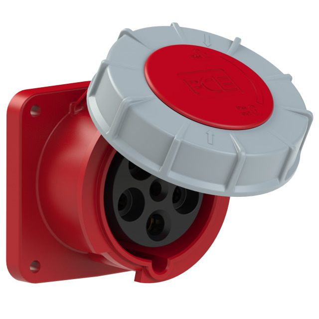 CEE-flanged socket straight 63/125A IP67