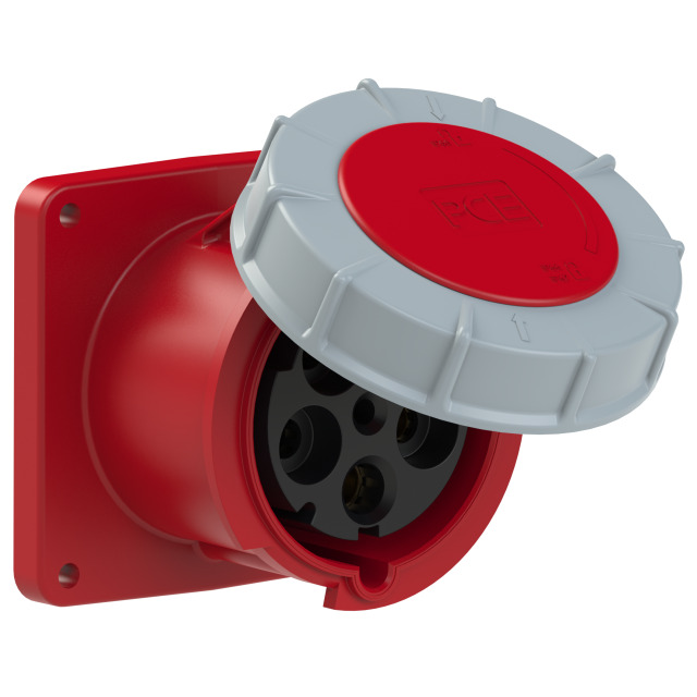CEE flanged straight (120x120mm) 125A/5P/400V IP67