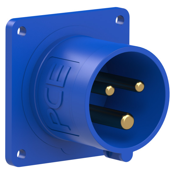 CEE-panel mounted plugs straight 16/32A