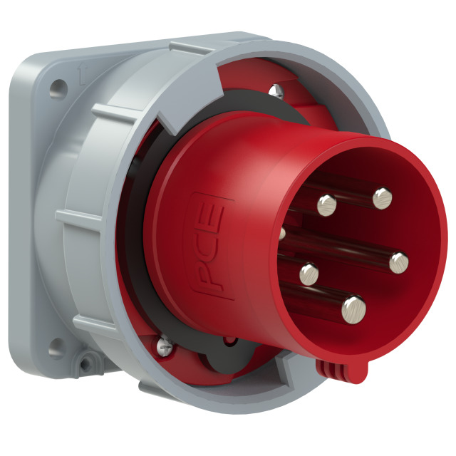 CEE-panel mounted plugs straight 63/125A series POWER TWIST