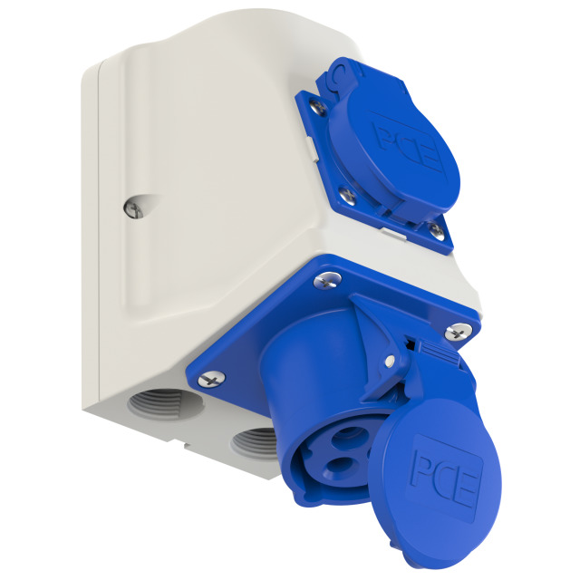 Combo wall socket 16A/3P/230V IP44